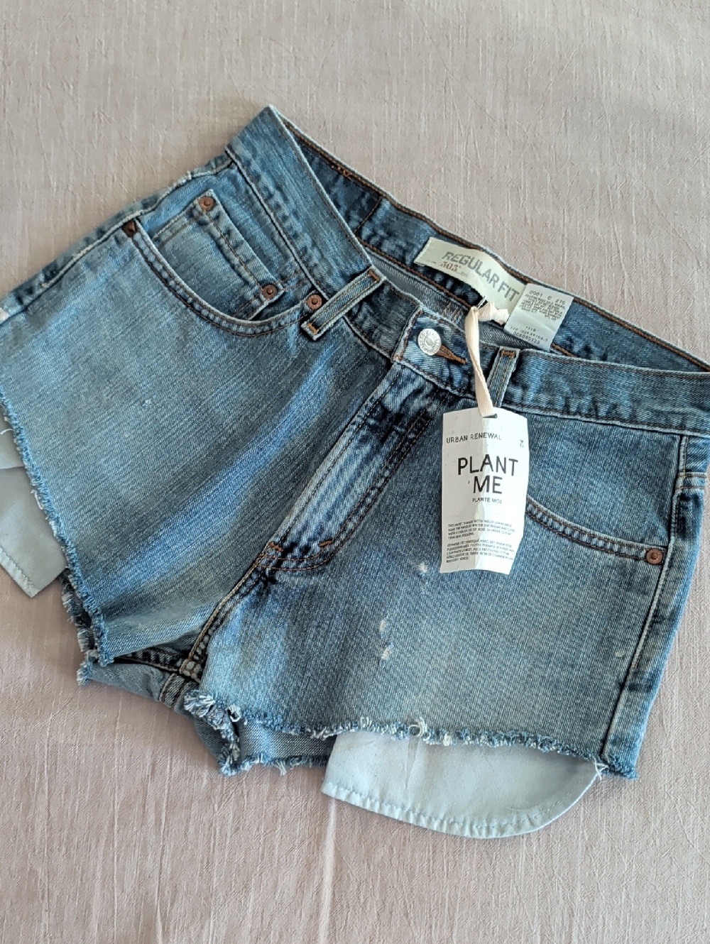Urban Renewal Reworked Levi's 505 Light Blue Denim Cut Off Shorts